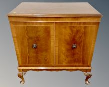 A Charles Sheraton inlaid mahogany double door audio cabinet