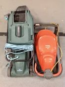 A Flymo ESI-glide 330 electric lawn mower with lead together with an McGregor electric mower with