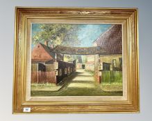 Continental School : Archway by a Tiled Building, oil on canvas, 50cm by 40cm.