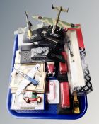 A tray of diecast models including busses,