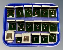 Eighteen items of Sterling silver jewellery in retail boxes,