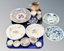 A collection of antique and later ceramics to include - porcelain plates Copenhagen and Vienna,