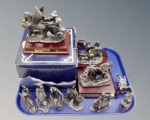 A tray of cast pewter Myth and Magic figures