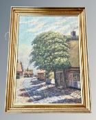 Oil on canvas - Cobbled street, 55 cm x 38 cm.