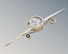 A clock in the form of a Lancaster bomber