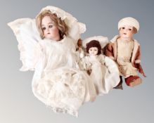 A Simon and Halbig porcelain headed doll,