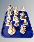 A tray of eleven Hummel figures