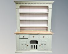 A painted pine farmhouse kitchen dresser