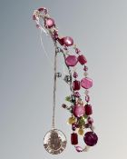 Silver and bead necklaces,