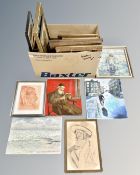 A quantity of Continental pictures, prints and oil paintings.