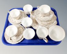 A tray of 21 piece bone china tea service