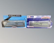 Two boxed Corgi locomotives comprising LNER 4-6-2 A3 class flying Scotsman and LNER 4468 Mallard.