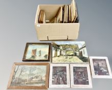 A quantity of Continental pictures, prints and oil paintings.