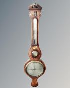 A 19th century banjo barometer with silvered dial