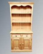 A pine farmhouse double door welsh dresser