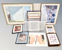 A box of pictures and prints etc