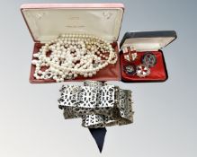 A silver and enamel nursing badge named to Margaret Russell,