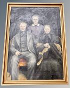 Oil on canvas - Portrait of a family,