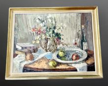 G W Hill : Still life study, oil on canv