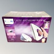 A Philips steam generating iron, boxed.