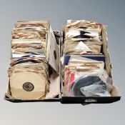 Two boxes containing a quantity of vintage 78s on Brunswick, Coral, RCA and Columbia labels.