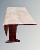 A continental mahogany ecclesiastical table with brass mounts.