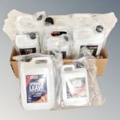 A box containing eight 5 litre and 2.