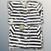 Two lady's Regatta navy stripe coats, size 14 and 16, tagged and new.