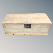 A Victorian pine blanket chest,