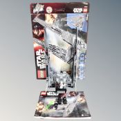 A Lego Star Wars 75104 Kylo Ren's Command Shuttle, with box and instructions.