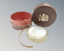 A rare 19th century Chesterman's patent metronome, mother of pearl front and back, diameter 3cm,