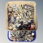 A box of good quality costume jewellery.