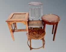 An occasional together with bamboo occasional table,