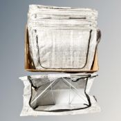 Nine fabric pop up storage boxes, new.