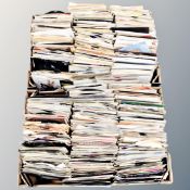 Two boxes containing a large quantity of 20th century vinyl 7