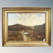 W. Kemner : Shepherd with sheep, oil on canvas, 79cm by 58cm.