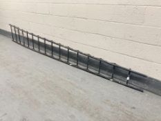 A metal fruit picking ladder, length 405 cm.