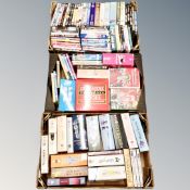 Three boxes of DVDs and DVD box sets, British TV series including Only Fools and Horses, Father Ted,