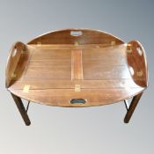 A Danish rectangular butler's tray on stand.