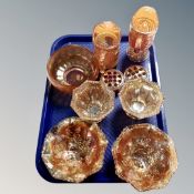 A tray of early 20th century carnival glass.