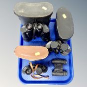 A tray of binoculars including Miranda, Prinz, Zenith etc.