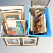 A large collection of pictures and prints, signed limited edition print, two fire screens,