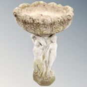 A Three Graces garden bird bath,