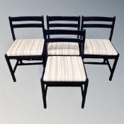 A set of four 20th century painted Danish dining chairs.