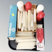 A collection of candles.