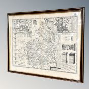 A map of Northumberland by John Speede, 1610, showing a plan of the city of Newcastle,