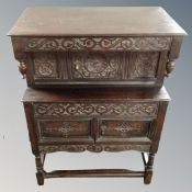 A Victorian carved oak buffet sideboard