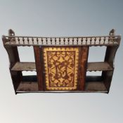 A 19th century poker work wall cabinet