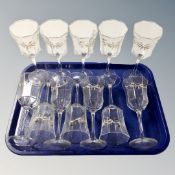 A set of 12 Johnson Bros Eternal Beau wine glasses.