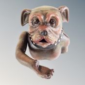 A cast iron novelty dog money box.